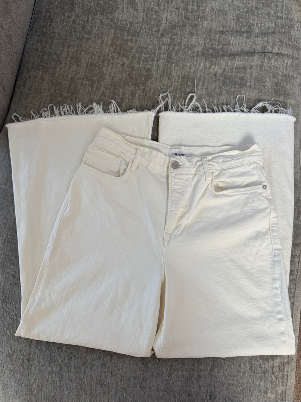 Women’s frame jeans - Le Palazzo Crop. Ecru color